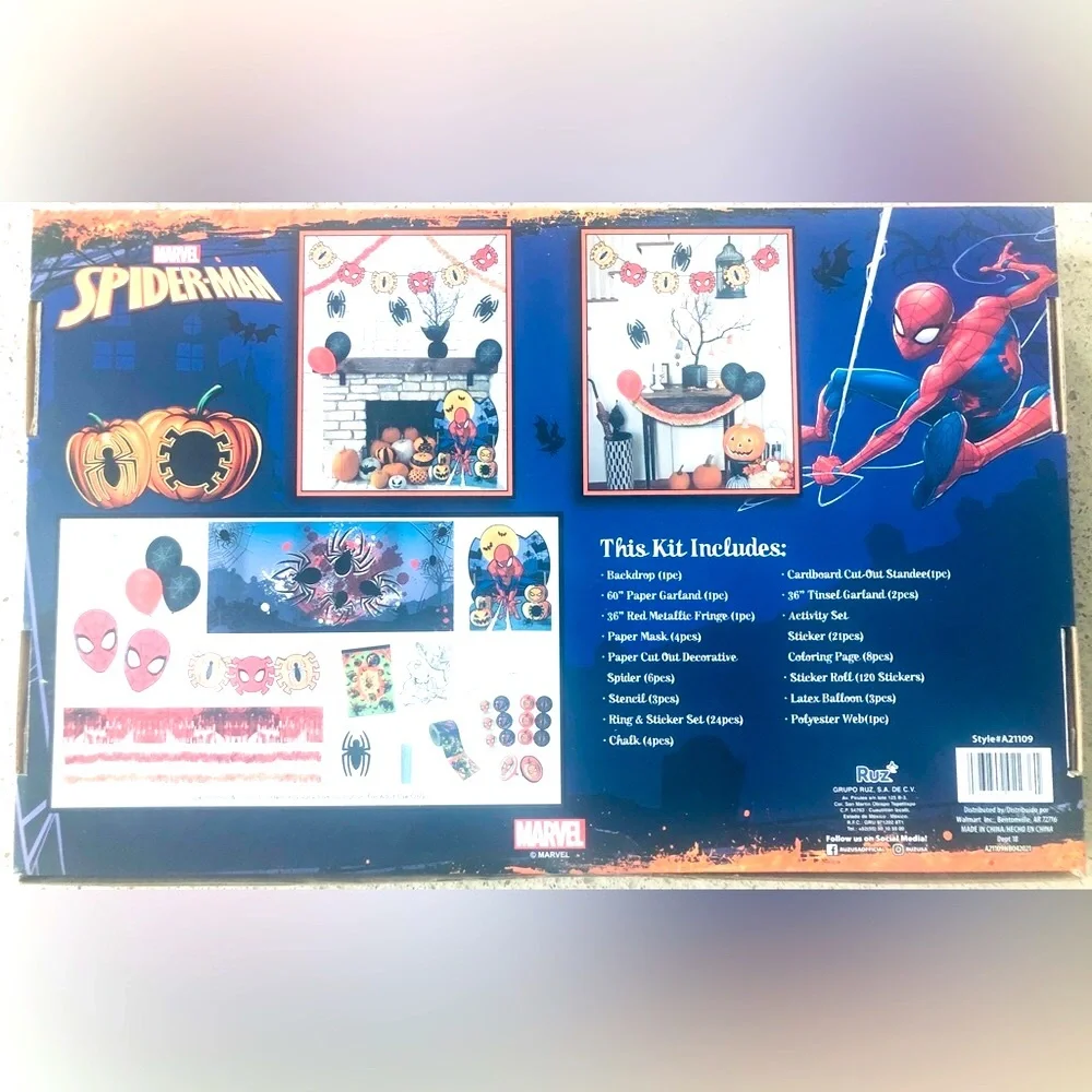 Spider-Man Halloween trunk or treat, home or bday party decor - 200 pieces! NWT